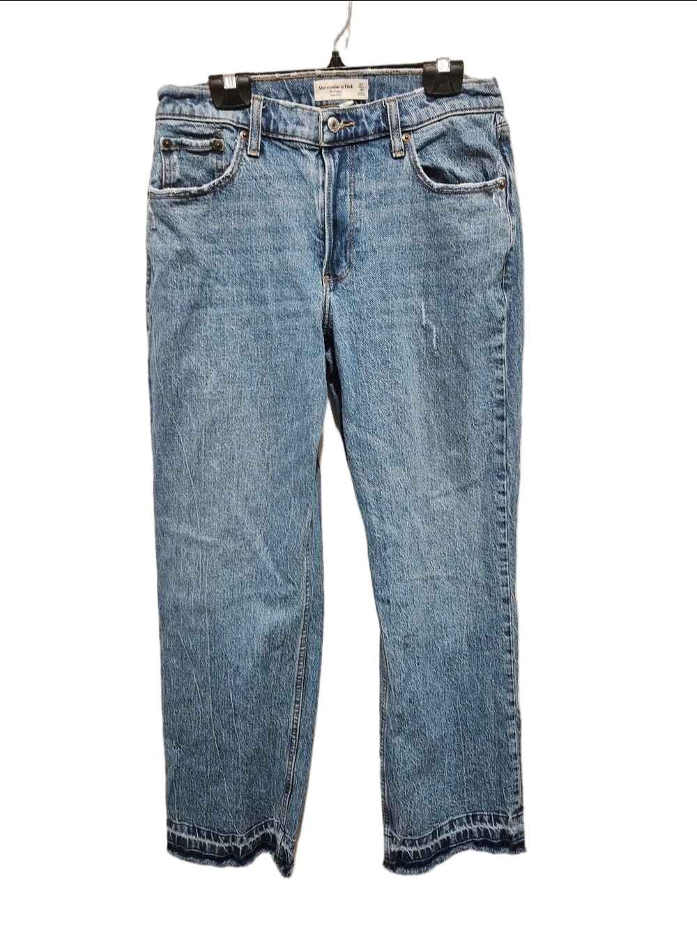 Abercrombie & Fitch The Baggy Low Rise Curve Love Jeans 27 / 4 Regular Raw Hem